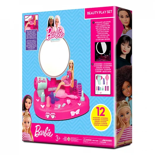Barbie Dresser with Light and Sound, 12 Accessories, Pink, for Girls Ages 2-5 - Image 3