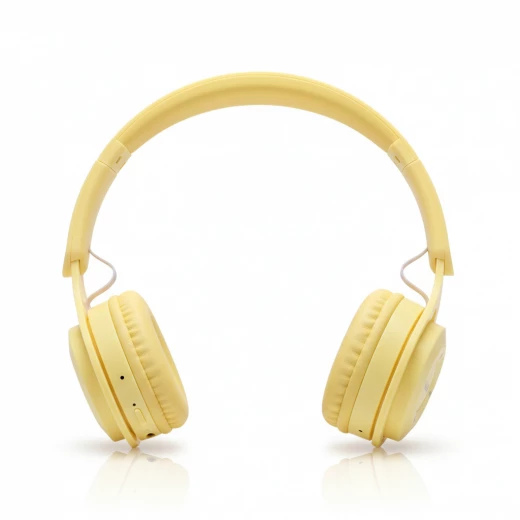 YO8 Stylish Wireless On-Ear Headphones with Built-In Microphone, Comfortable Cushioned Ear Pads, High-Quality Sound, Lightweight, Yellow