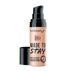 Misslyn Made To Stay Water Resistant Foundation 30ml, 250 True Beige