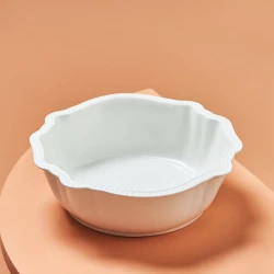 كاراجا كارمن ليس وعاء بورسلين طقم من 2، قطر 22 سم، تصميم أبيض أنيق لتقديم الشوربات والسلطات والحلويات، آمن للاستخدام في غسالة الأطباق