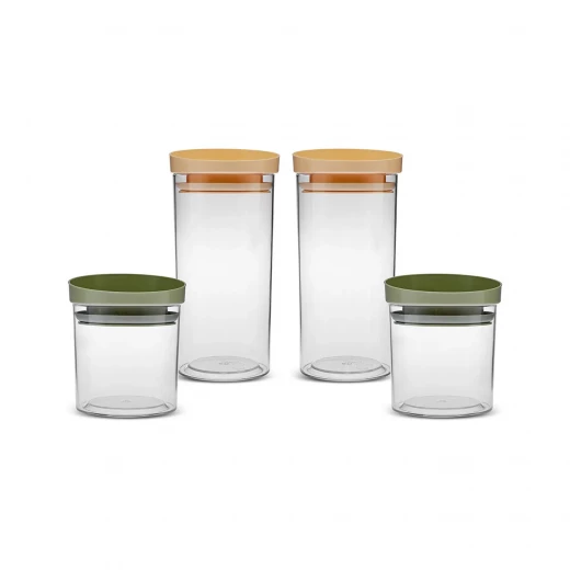 Karaca Ivory 4 Piece Plastic Food Storage Containers Set, Multicolor Karaca Ivory 4 Piece Plastic Food Storage Containers Set, Multicolor