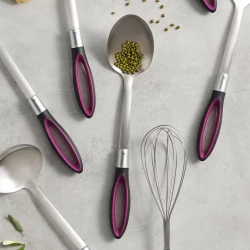 Karaca Swan Serving Spoon Burgundy Stainless Steel Kitchen Utensil