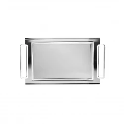 Karaca Çamlıca Stainless Steel Serving Tray 23x37 cm Rectangle Shape with Durable Construction and Elegant Design Perfect for Serving Snacks, Drinks, and Appetizers 23 x 37 cm