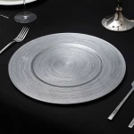 Karaca Premium Silver Round Plate 33 cm: Elegant Dining Table Accessory for Special Occasions and Everyday Use, Diameter 33 cm - karaca