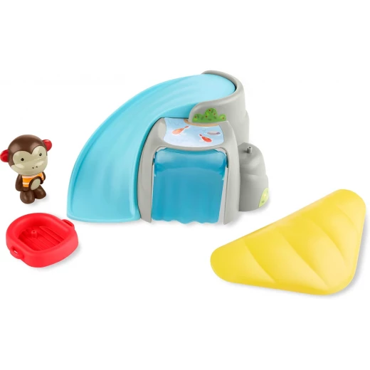 Skip Hop Zoo Outdoor Adventure Playset Featuring Marshall Monkey 4 Piece Set Includes Water Table, Umbrella, and 2 Animal Figures Ideal for Toddlers and Young Children - Image 4
