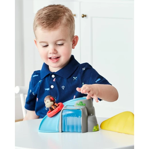 Skip Hop Zoo Outdoor Adventure Playset Featuring Marshall Monkey 4 Piece Set Includes Water Table, Umbrella, and 2 Animal Figures Ideal for Toddlers and Young Children - Image 5