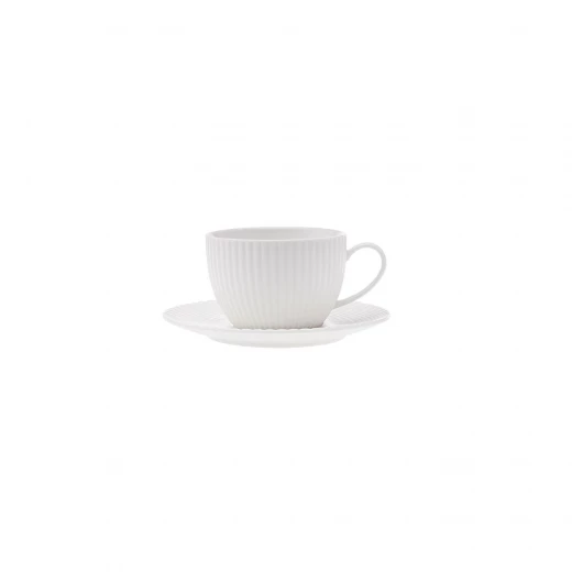 Karaca Seashell White Porcelain 2 Person Tea Cup Set with Saucers, Elegant Design, 200ml Capacity, Perfect for Coffee and Tea, Dishwasher Safe - karaca - Image 3