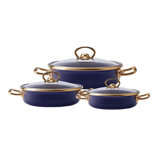 طقم صحون كاراجا بيراي 6 قطع من المينا، لاكيرت، أدوات طهي متينة طقم صحون كاراجا بيراي 6 قطع من المينا، لاكيرت، أدوات طهي متينة