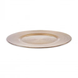 Karaca Home Premium Gold Round Supla Table Decor, 33 cm Diameter, Elegant Design for Dining Tables, Perfect for Serving and Display, Adds a Touch of Luxury