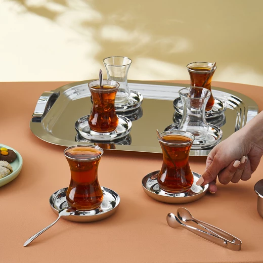 طقم شاي كاراجا تايم لس بلاتينيوم 40 قطعة، 12 شخص، تصميم أنيق - كراجا - Image 2