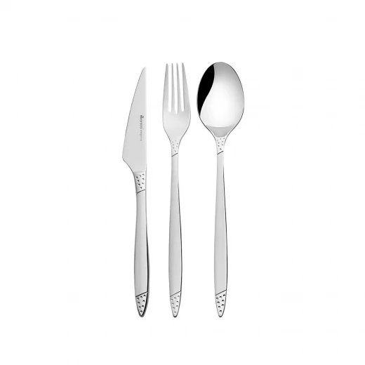 Karaca Bore Platin 36 Piece Cutlery Set, 6 Person, Stainless Steel - karaca - Image 2