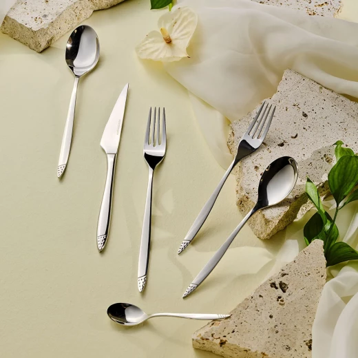 Karaca Bore Platin 36 Piece Cutlery Set, 6 Person, Stainless Steel - karaca - Image 3