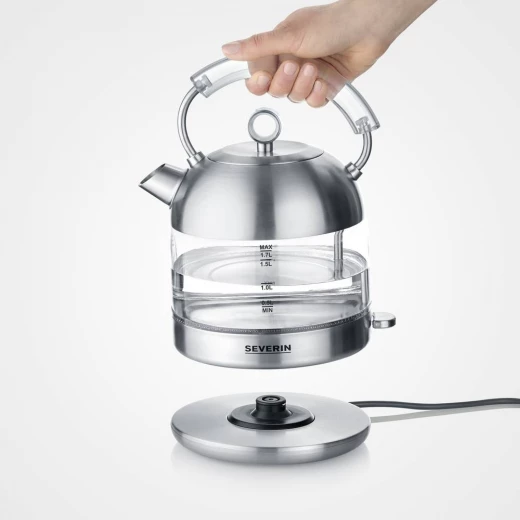 Severin WK 3459 Cordless Electric Kettle Stainless Steel 1.7 Liter BPA Free - Severin - Image 3