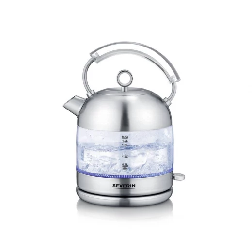 Severin WK 3459 Cordless Electric Kettle Stainless Steel 1.7 Liter BPA Free - Severin - Image 2