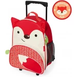 Skip Hop Zoo Fergus Fox Rolling Luggage, Durable Carry-On Suitcase for Kids, Adjustable Strap, 45 x 30 x 18 cm