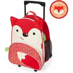 Skip Hop Zoo Fergus Fox Rolling Luggage, Durable Carry-On Suitcase for Kids, Adjustable Strap, 45 x 30 x 18 cm
