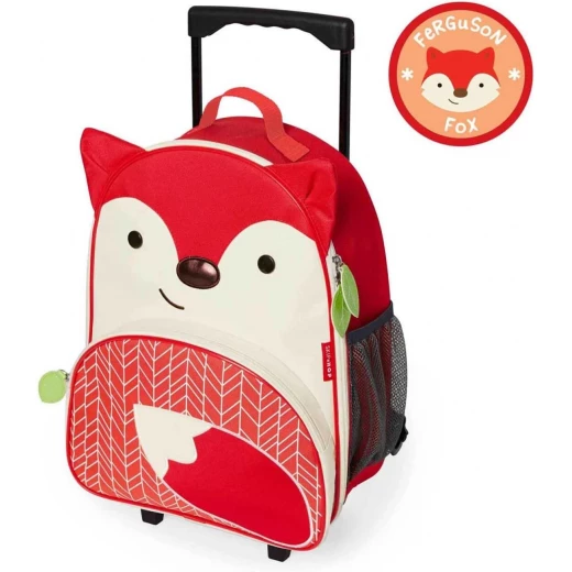Skip Hop Zoo Fergus Fox Rolling Luggage, Durable Carry-On Suitcase for Kids, Adjustable Strap, 45 x 30 x 18 cm Skip Hop Zoo Fergus Fox Rolling Luggage, Durable Carry-On Suitcase for Kids, Adjustable Strap, 45 x 30 x 18 cm