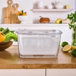طقم حاويات تخزين الطعام من كاراجا سيتروس 4 قطع ابيض متين محكم الاغلاق خالي من مادة BPA تنظيم مثالي للمطبخ حاويات بلاستيكية مثالية للتبريد والتخزين في خزانة المؤن - كراجا