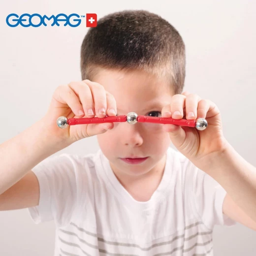 مجموعة بناء مغناطيسية Geomag Classic معاد تدويرها 25 قطعة، لعبة تعليمية STEM - Image 3