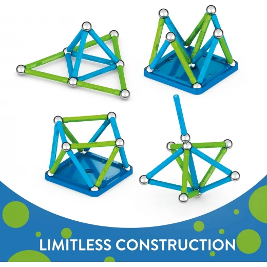 مجموعة بناء مغناطيسية Geomag Classic معاد تدويرها 25 قطعة، لعبة تعليمية STEM - Image 6
