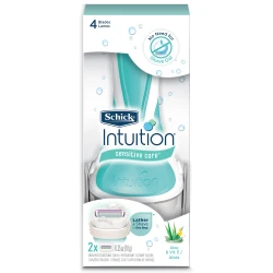 Schick Intuition Sensitive Care Razor with 4 Blades, Aloe Vera, and Vitamin E