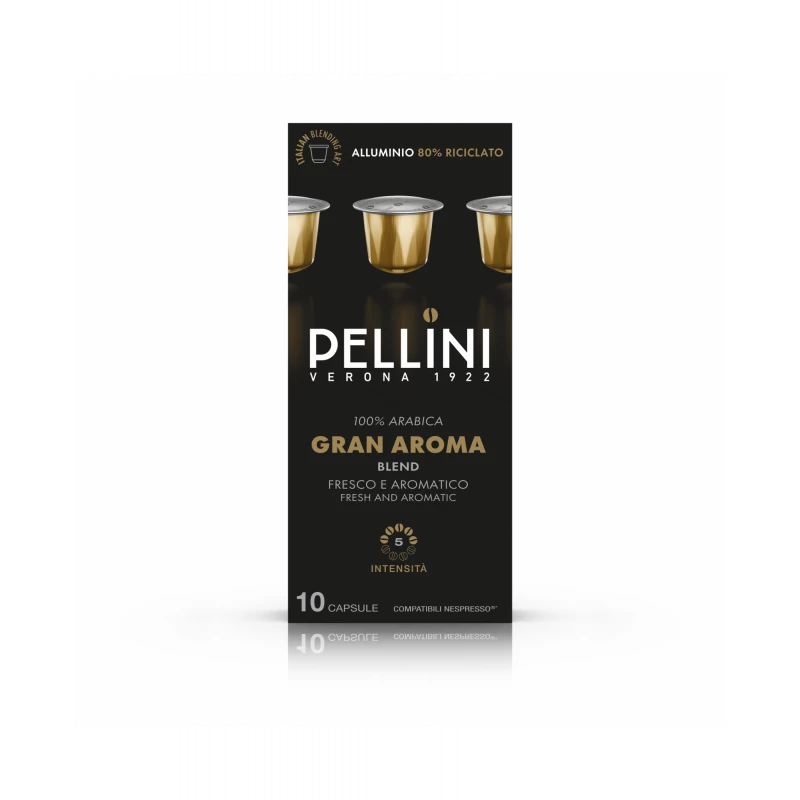 Pellini Nespresso Compatible Coffee Capsules 10 Count, 55g, 100% Arabica Blend - Pellini