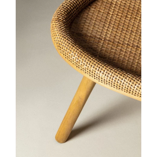 طاولة قهوة بلدا من مادم كوكو، تصميم من الخوص الطبيعي، مقاسات 53x46x39 سم، مثالية لغرفة المعيشة، تصميم أنيق ومتين، مثالي لوضع أكواب القهوة والعناصر الزخرفية - مدام كوكو - Image 2