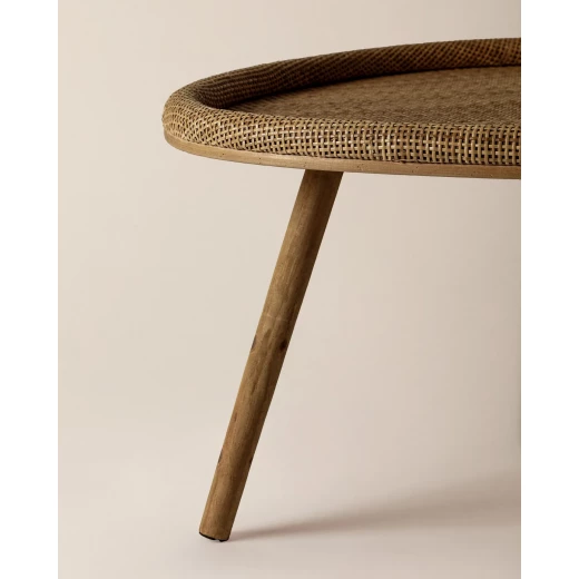 طاولة قهوة من مدام كوكو بلدا من الراتان، لون طبيعي، 73x66x39 سم - مدام كوكو - Image 3
