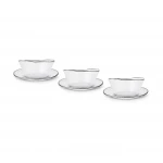 Karaca Marlon Dessert Set, 6 Piece, Clear Glass Dessert Bowls and Plates - karaca