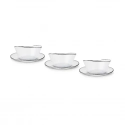 Karaca Marlon Dessert Set, 6 Piece, Clear Glass Dessert Bowls and Plates