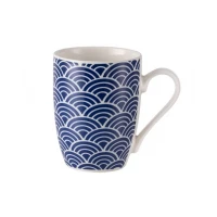Madame Coco Miller Blue and White Ceramic Coffee Mug 360ml Elegant Design for Coffee and Tea Drinking 360 ml