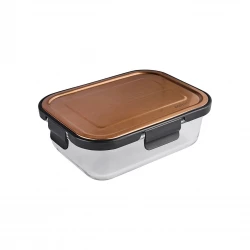 Karaca Hera 1040ml Black Glass Food Storage Container Set of 2
