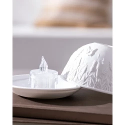 Madam Coco Chalour Decorative LED Candle Holder with 20 Warm White LEDs for Elegant Home Decor, Battery Operated 12x8 cm