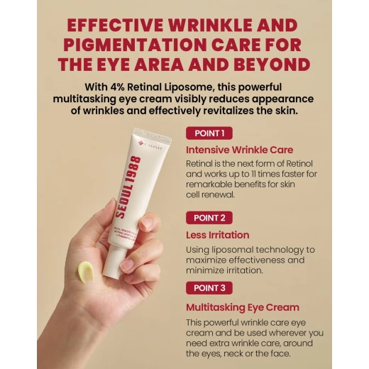 K Secret Seoul 1988 Eye Cream Retinal Liposome 4% Fermented Bean 30ml Anti-Aging - k-secret - Image 3