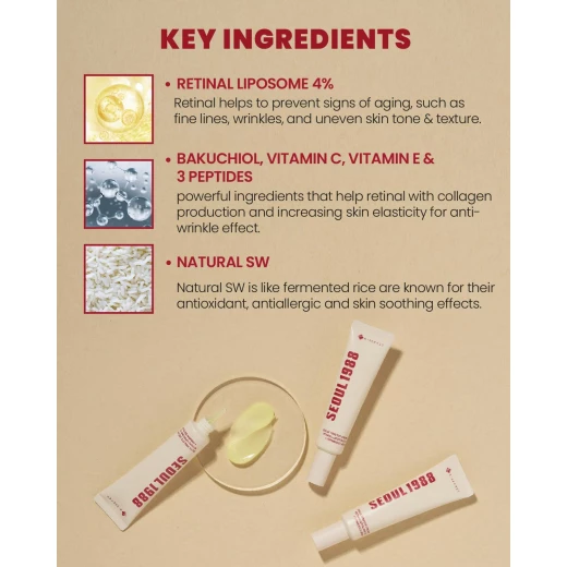 K Secret Seoul 1988 Eye Cream Retinal Liposome 4% Fermented Bean 30ml Anti-Aging - k-secret - Image 4
