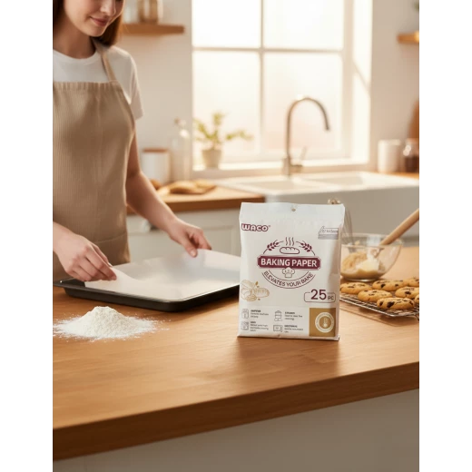 WACO 25-Piece Baking Paper Set (37x42cm) – Non-Stick, High-Heat Resistant Sheets for Airfryer, Oven, and Microwave - Image 2