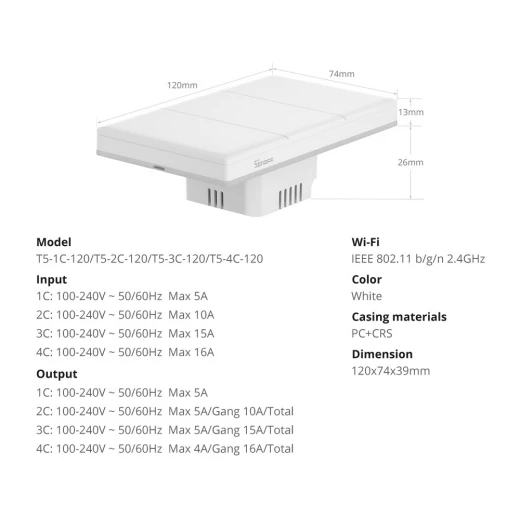 غطاء مفتاح حائط SONOFF TX Ultimate الذكي بتصميم كرتوني ثنائي العصابة 86 ملم - Image 2