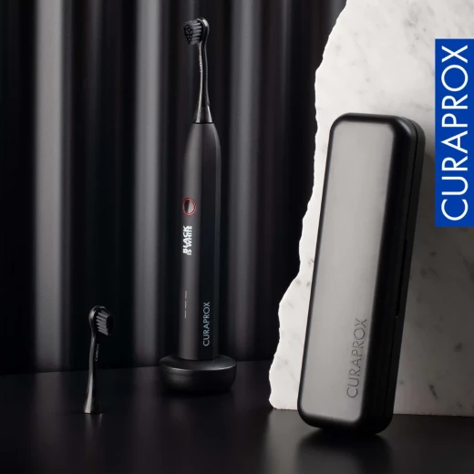 Curaprox Black Is White Hydrosonic Electric Toothbrush for Gum Care and Whitening - Image 2
