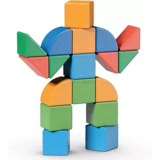 Geomag Magicube Shapes 128 Piece Magnetic Building Blocks Set for Toddlers - Image 4