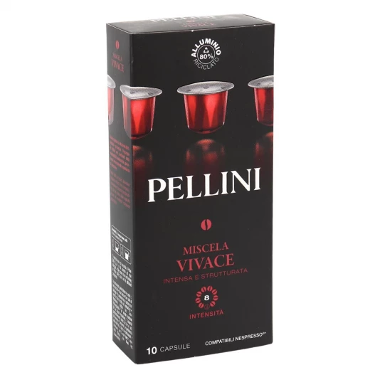 Pellini Nespresso Compatible Capsules Lively Mixture 55g (10 Caps, Intensity 8) Pellini Nespresso Compatible Capsules Lively Mixture 55g (10 Caps, Intensity 8)