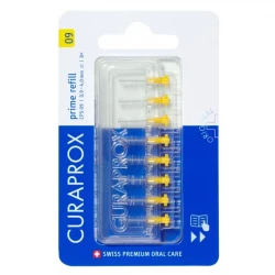 Curaprox CPS Prime Refill Yellow Interdental Brushes, 8 Count, For Gum Health and Fresh Breath
