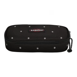 Eastpak Oval Single Pencil Case DotsBlackSilver Durable Water Resistant School Supplies