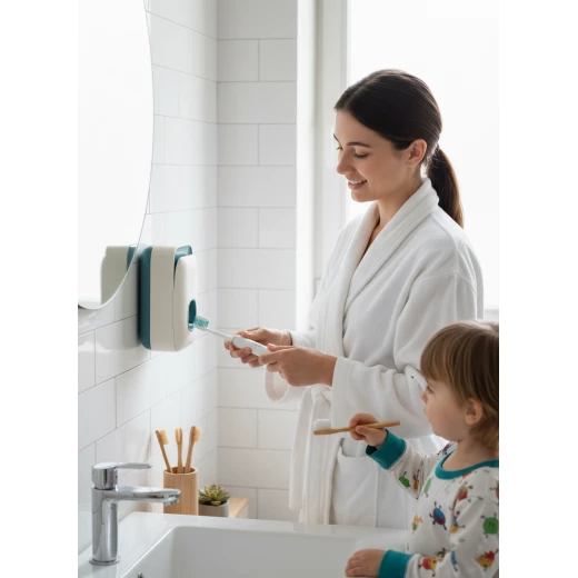 Automatic Toothpaste Dispenser Wall Mounted Hands Free, Easy Install Automatic Toothpaste Dispenser Wall Mounted Hands Free, Easy Install