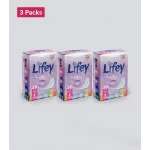 فوط لايفي (Lifey) النسائية الرقيقة جداً - عبوة توفير 3 قطع (إجمالي 108 فوطة) - راحة فائقة وامتصاص مثالي للحماية اليومية والنشاط - لايفي