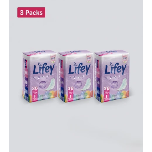فوط لايفي (Lifey) النسائية الرقيقة جداً - عبوة توفير 3 قطع (إجمالي 108 فوطة) - راحة فائقة وامتصاص مثالي للحماية اليومية والنشاط فوط لايفي (Lifey) النسائية الرقيقة جداً - عبوة توفير 3 قطع (إجمالي 108 فوطة) - راحة فائقة وامتصاص مثالي للحماية اليومية والنشاط