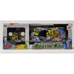 Toy Graffiti Car R/C 1:24 Scale with Remote Control K407 Model Yellow and Black