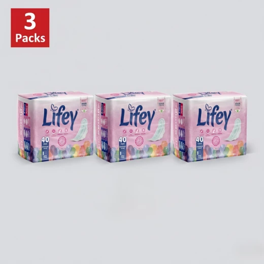 Lifey Regular Thick Feminine Pads – Bulk 3-Pack (120 Pads Total) – Extra Cushion, High Absorbency & Maximum Security for Daily Comfort. Lifey Regular Thick Feminine Pads – Bulk 3-Pack (120 Pads Total) – Extra Cushion, High Absorbency & Maximum Security for Daily Comfort.
