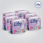 Lifey Super Thin Sanitary Pads for Day & Light Flow – 9 Pads per Pack (Pack of 6) | Total 54 Ultra-Discreet Pads - Lifey