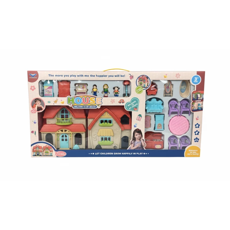 Welcome to My House Deluxe Folding Dollhouse Playset - Includes 3 Figures, Furniture & Accessories for Ages 3+