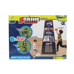 Strike League 8-in-1 Classic Sports Games Center – Basketball, Football, Rugby & Shooting Target